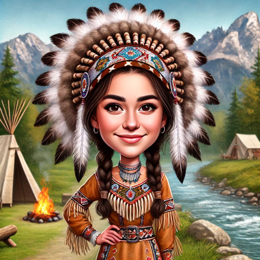 Яркая карикатура, созданная по фотографии, демонстрирующая характерные черты лица с художественным преувеличением