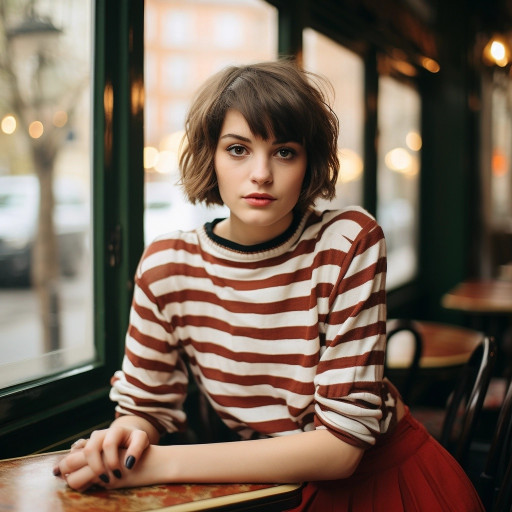 Стильные портреты девушки, созданные с помощью ИИ в различных образах и локациях