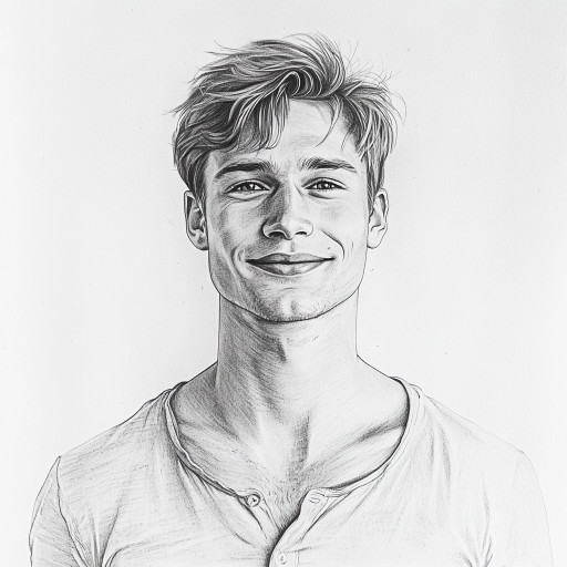 Пример портрета карандашом мужчины средних лет с выразительными чертами лица и профессиональной проработкой деталей