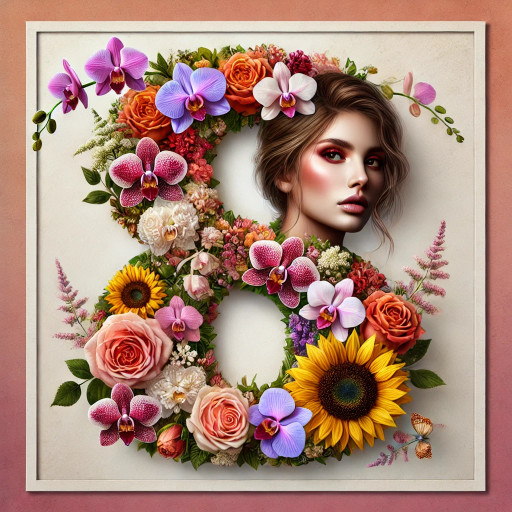 Открытка по фото к 8 марта