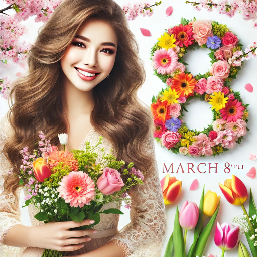 Открытка по фото к 8 марта