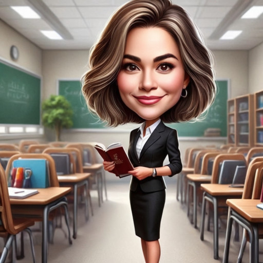 Шарж учителя по фото на День учителя