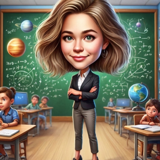 Оригинальный ИИ-шарж для поздравления учителя