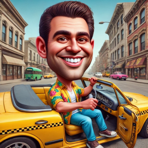 портрет улыбающегося таксиста в профессиональной форме