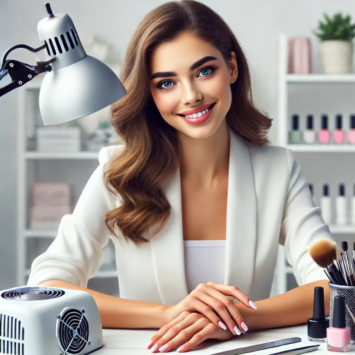 готовый ИИ-портрет мастера маникюра в профессиональной обстановке