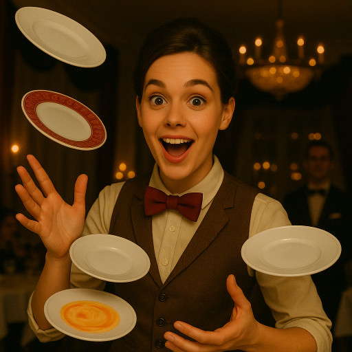 мужчина в образе циркового силача с гантелями в винтажном стиле