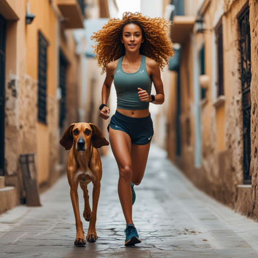 Женщина с собакой, портрет созданный искусственным интеллектом