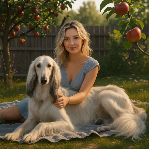 Красивая девушка с кошкой, созданная с помощью ИИ