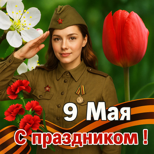 Портрет ветерана Великой Отечественной войны в стиле цифрового искусства