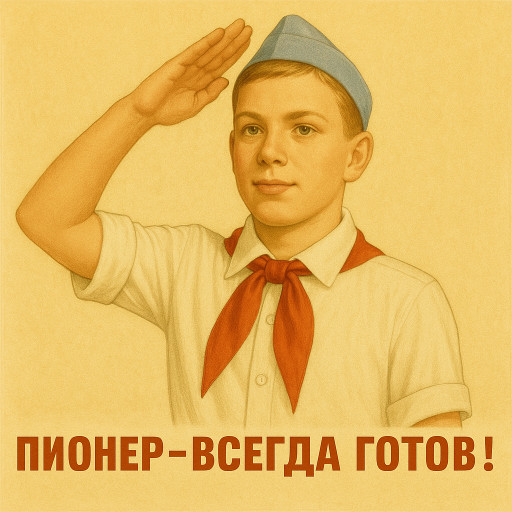 Процесс создания ИИ-портрета в стиле пионера с красным галстуком