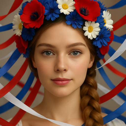 ИИ шарж ко Дню России с российской символикой