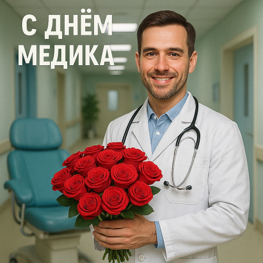 шарж врача созданный нейросетью на день медика