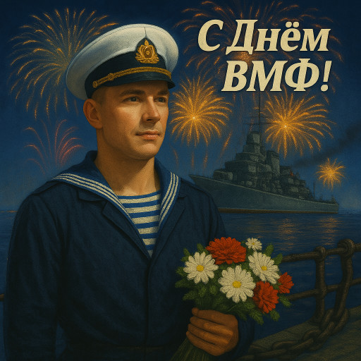 ии портрет моряка в день вмф с морской тематикой