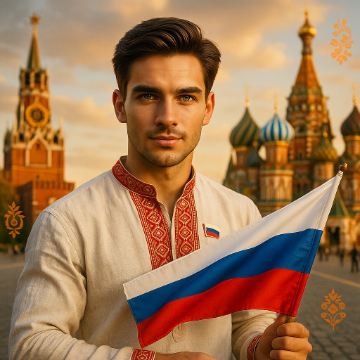 Коллекция ИИ шаржей ко Дню российского флага