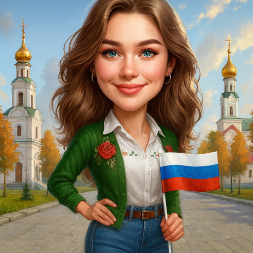 Процесс создания ИИ портрета с российским триколором