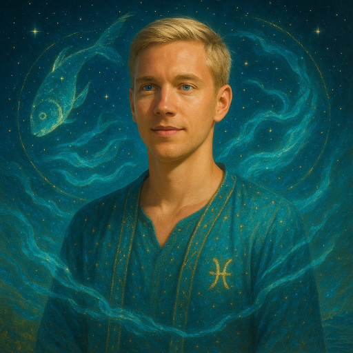 портрет в стиле знака зодиака с космическими элементами