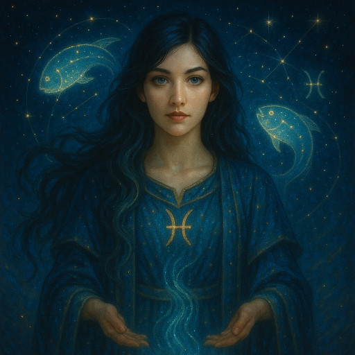 портрет в стиле знака зодиака с космическими элементами