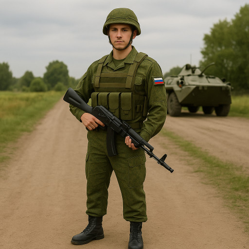 Героический ИИ-портрет военнослужащего СВО в форме