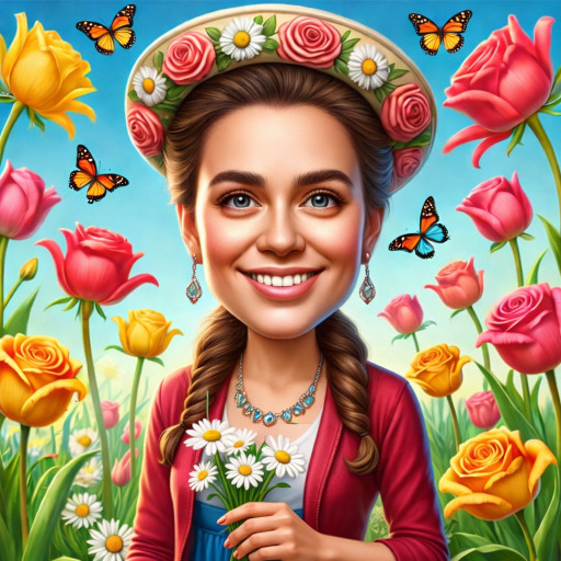 Шаржи и портреты по фото к 8 марта 