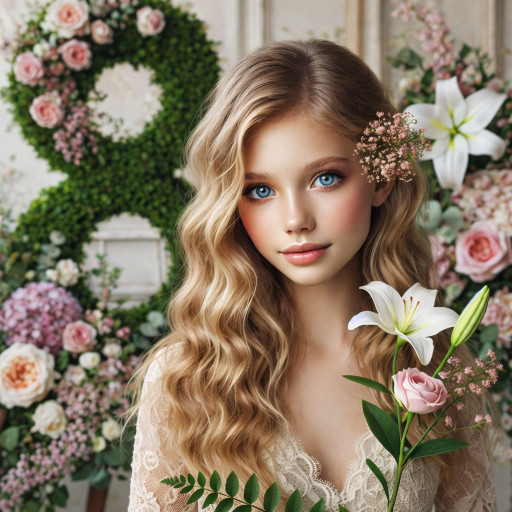 Маленькая девочка радуется, получив ИИ-портрет на 8 марта