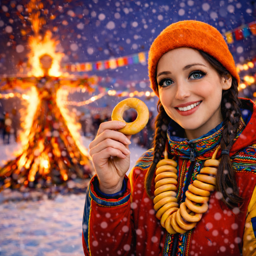 Различные товары с масленичными ИИ-портретами - кружки, футболки, холсты