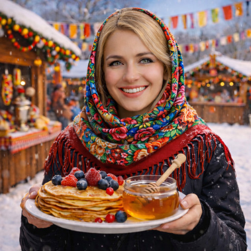 Различные товары с масленичными ИИ-портретами - кружки, футболки, холсты