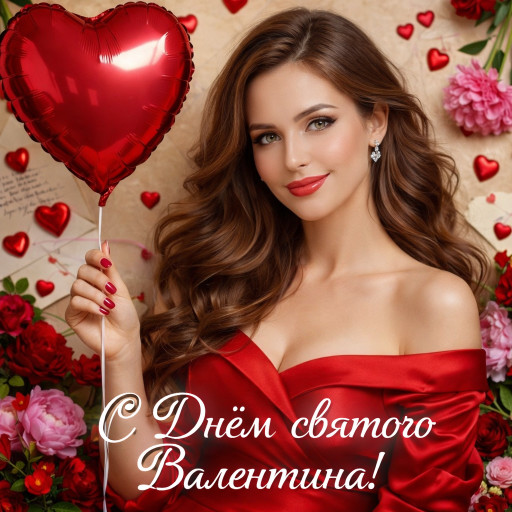 романтический ИИ-портрет пары на День Святого Валентина