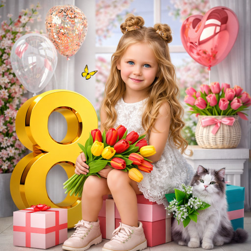 Варианты стилизованных ИИ-портретов для девочек разного возраста