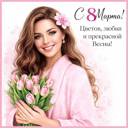 Открытка по фото к 8 марта