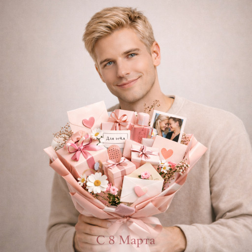 стили ИИ-портрета мужчины с цветами акварель и шарж