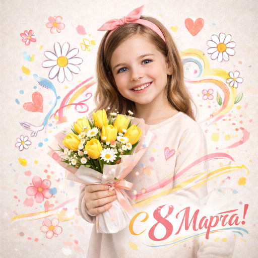 Примеры печати ИИ-портретов на различных товарах для девочек