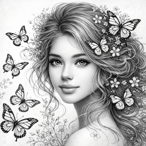 Детальная проработка женского портрета карандашом с особым вниманием к глазам, волосам и мягким линиям лица