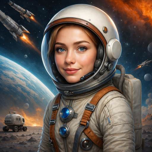 Серия шаржей на тему Дня космонавтики, стилизованные под разные эпохи