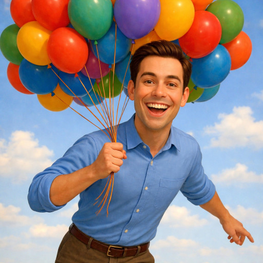 Семейный ИИ-портрет в стиле празднования 1 мая на природе