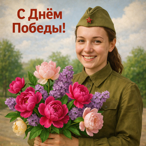 Коллекция ИИ-портретов и поздравительных открыток к 9 мая