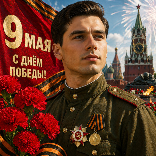 Портрет ветерана Великой Отечественной войны в стиле цифрового искусства