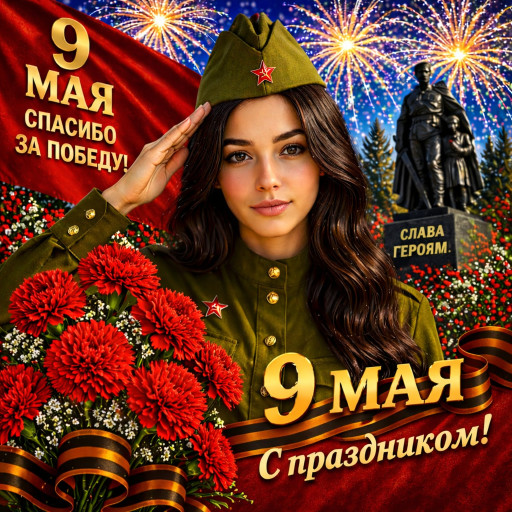 Портрет ветерана Великой Отечественной войны в стиле цифрового искусства