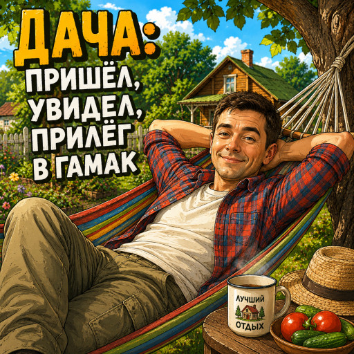 портрет дедушки садовода в мультяшном стиле