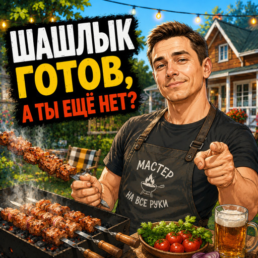 портрет дедушки садовода в мультяшном стиле