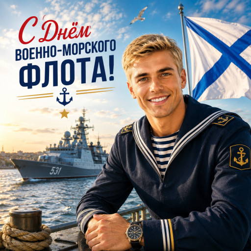 ии портрет моряка в день вмф с морской тематикой