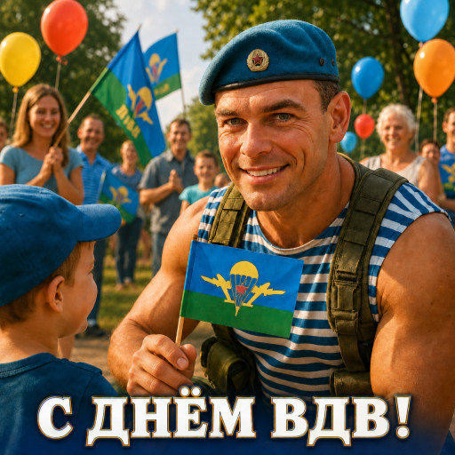Шарж на День ВДВ по фото — подарок десантнику — вариант 16