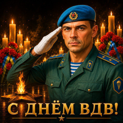 Шарж на День ВДВ по фото — подарок десантнику — вариант 18