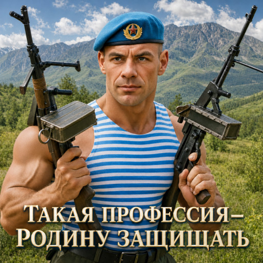 Шарж на День ВДВ по фото — подарок десантнику — вариант 15