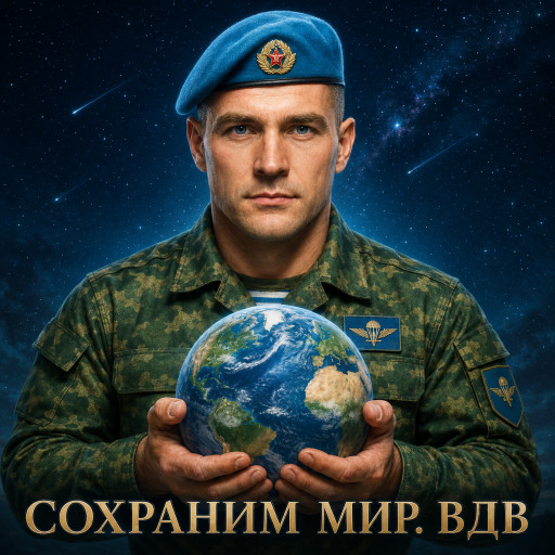 Шарж на День ВДВ по фото — подарок десантнику — вариант 7