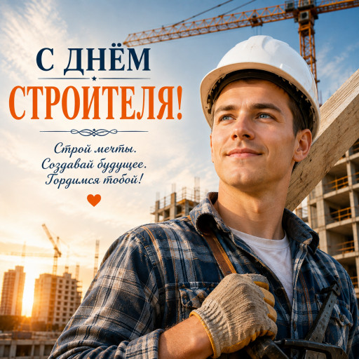 Шарж на День строителя по фото — подарок строителю — вариант 69