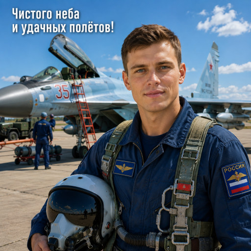 Шарж на День ВВС по фото — подарок лётчику — вариант 16