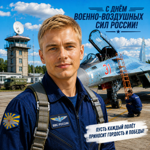 Шарж на День ВВС по фото — подарок лётчику — вариант 22