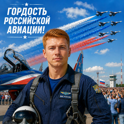 Шарж на День ВВС по фото — подарок лётчику — вариант 7
