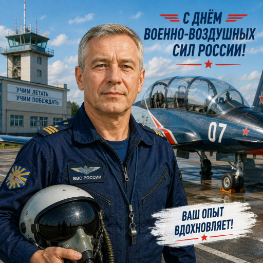 Шарж на День ВВС по фото — подарок лётчику — вариант 19