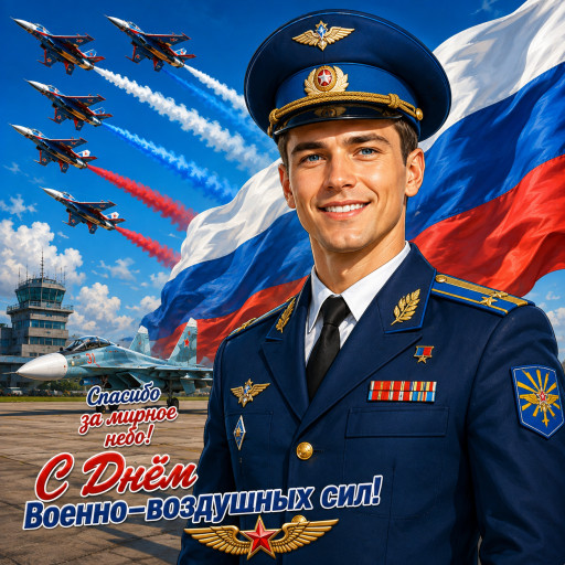 Шарж на День ВВС по фото — подарок лётчику — вариант 13